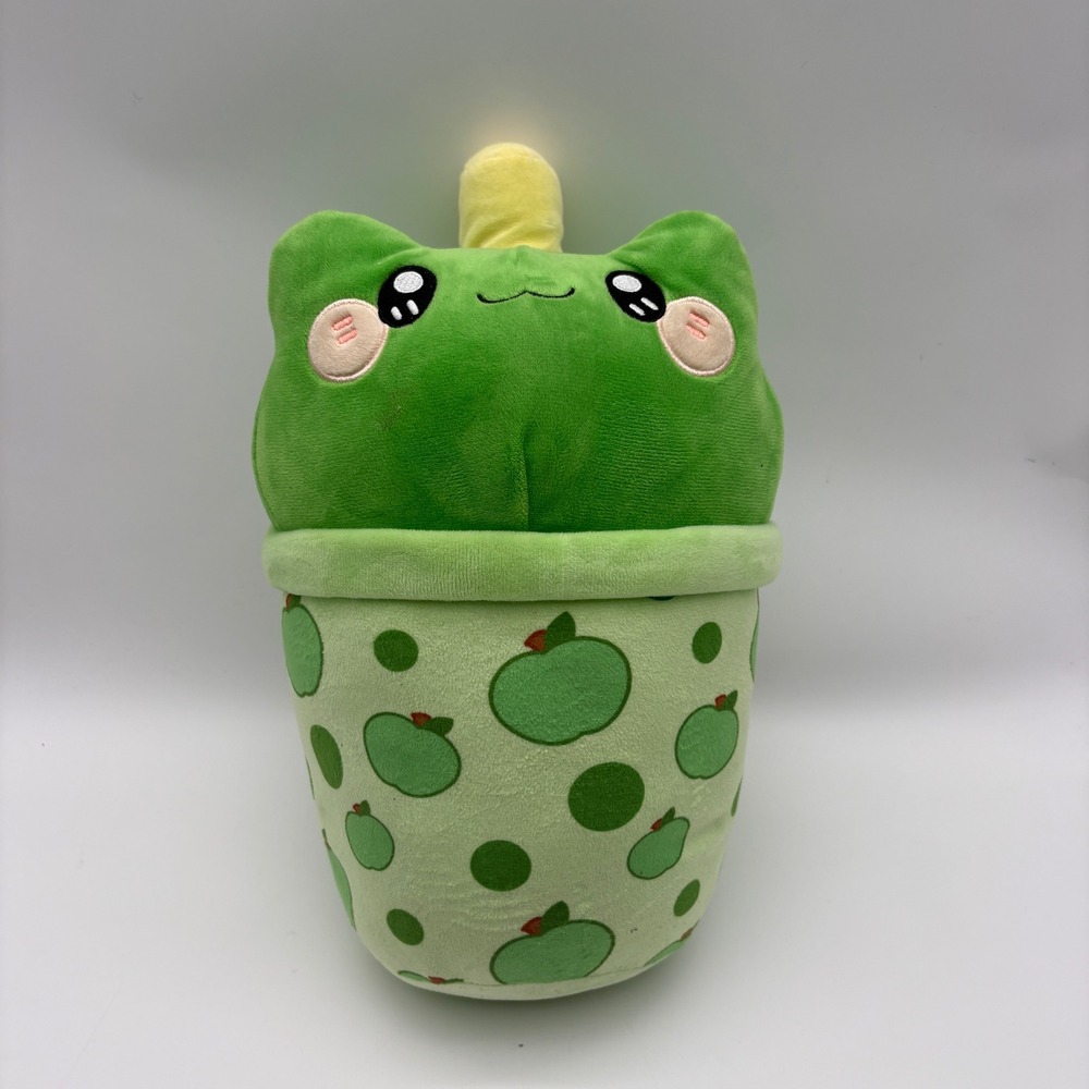 Honeymaru Frog Boba Tea Green Apple Plush Kawaii Stuffed Toy 8 Inch